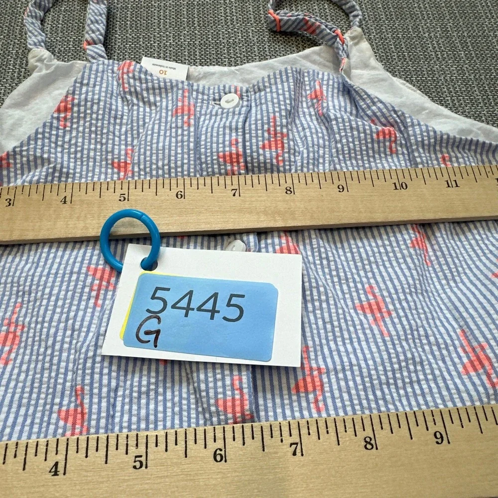 Gymboree Seersucker Flamingo Dress Size 10 Sundress Beach Summer Lined‎